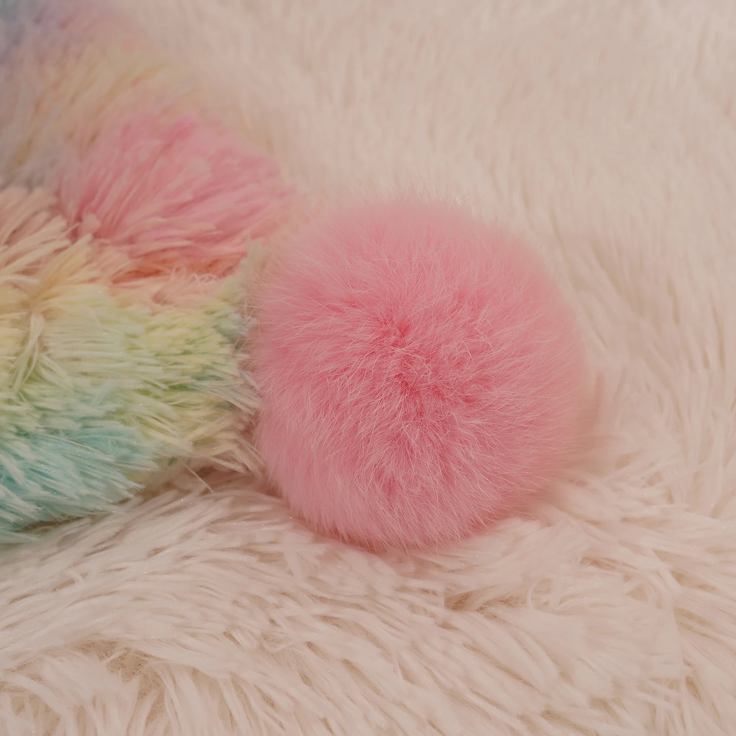 Rainbow Fluffy plush blanket Bedspread