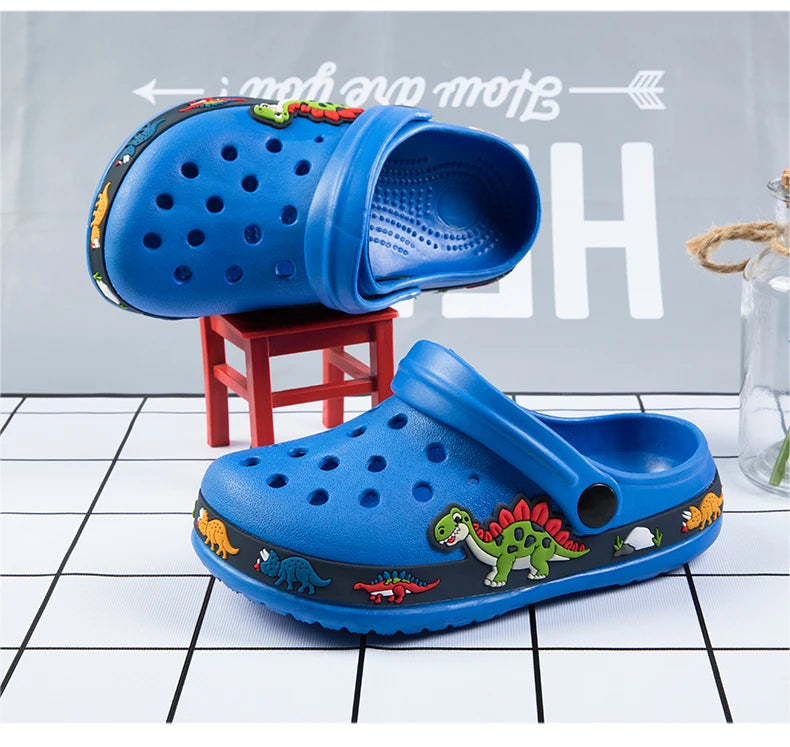 Blue Dinosaur Print Crocs