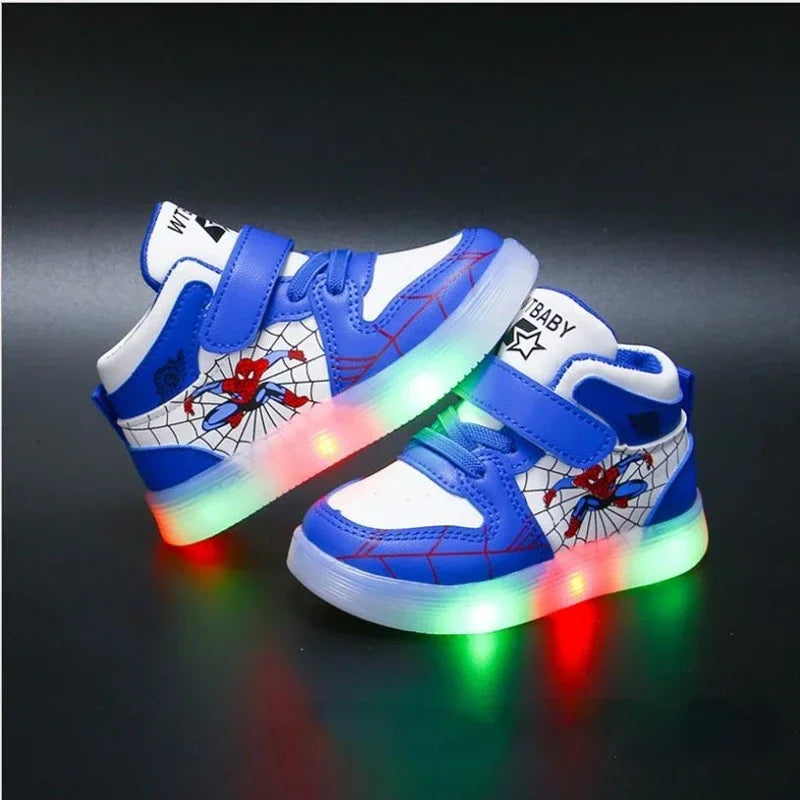 Kids Led Light Spiderman Shoes