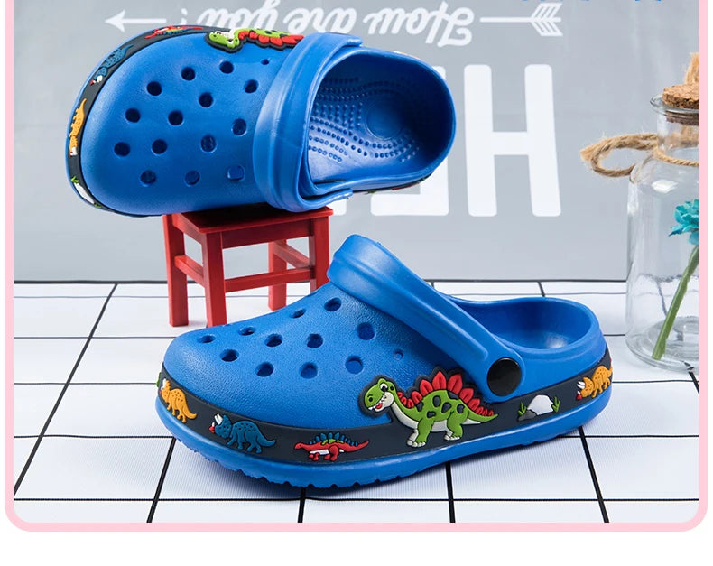 Blue Dinosaur Print Crocs