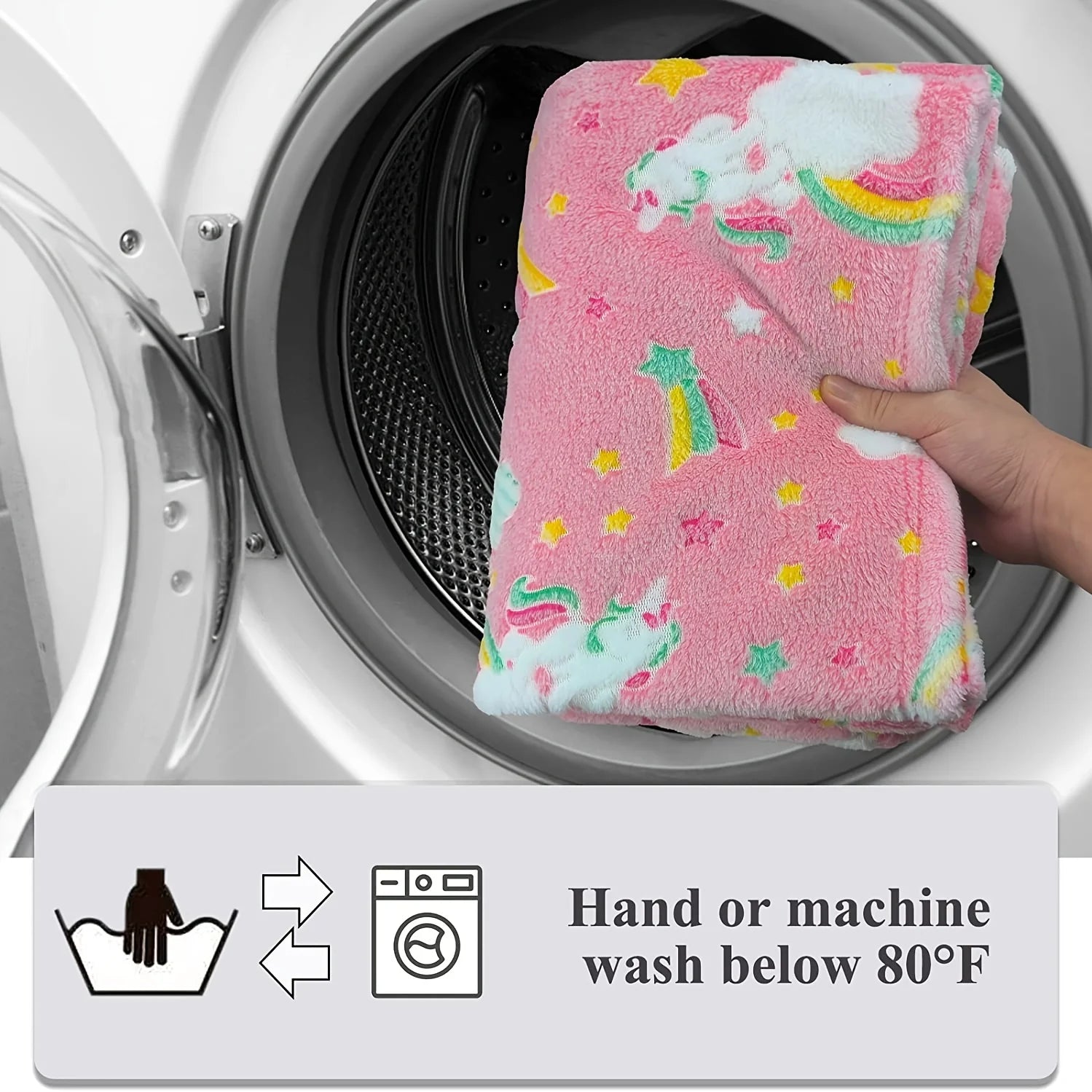 1pc Glow in The Dark Rainbow Throw Blanket,