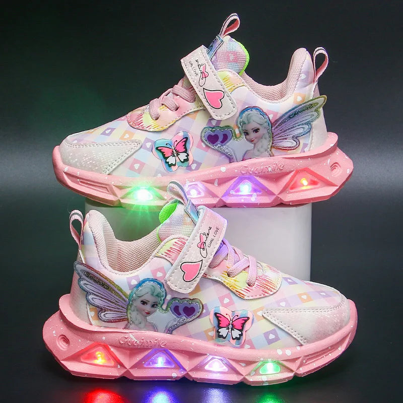 Frozen Princess Elsa LED Sneaker Pink Purple