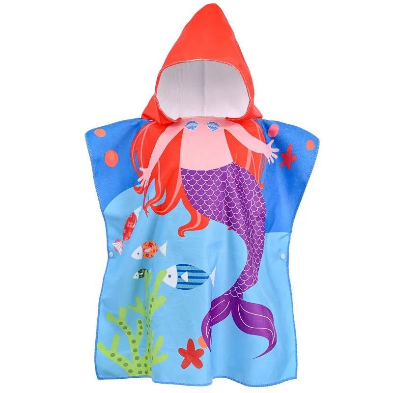 Purple Mermaid Hooded Beach Towel 0-8 Years