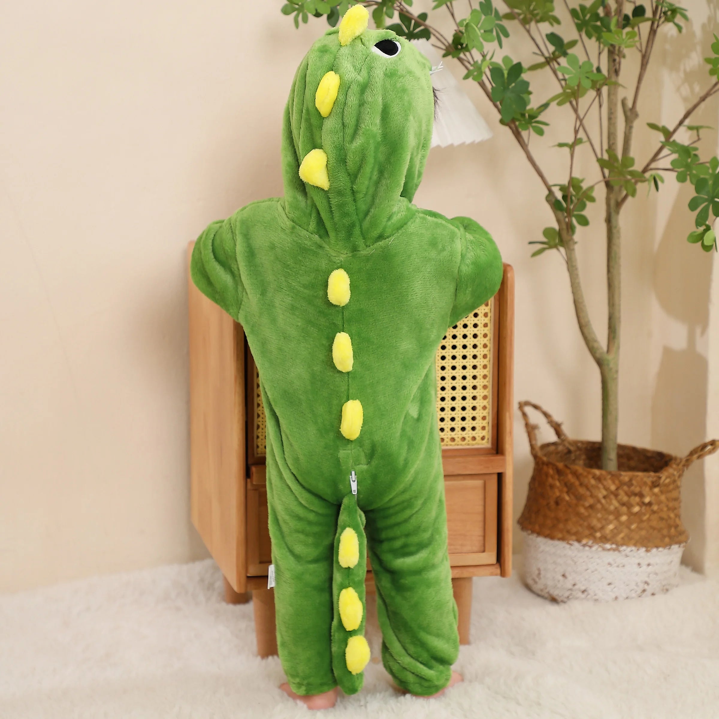 Kids Green and Yellow Dinosaur Unisex Onesie