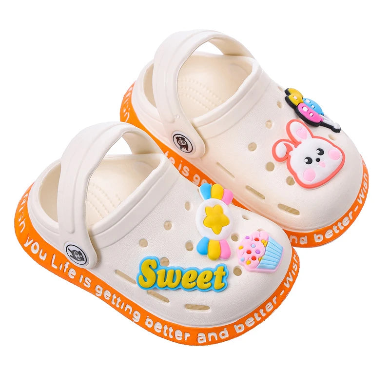 White Anti-Slippery Kids Crocs