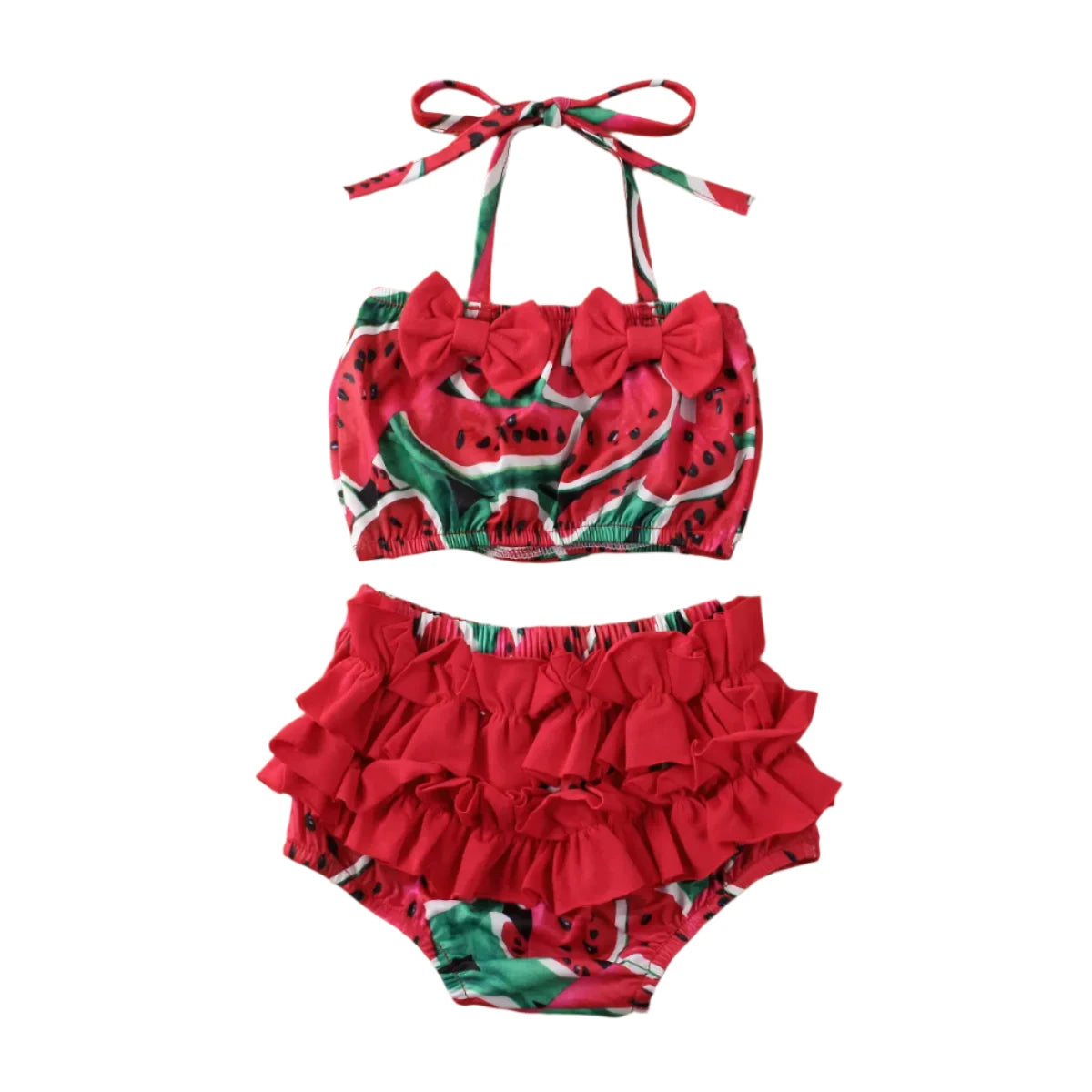 Girls Ruffle Watermelon Set