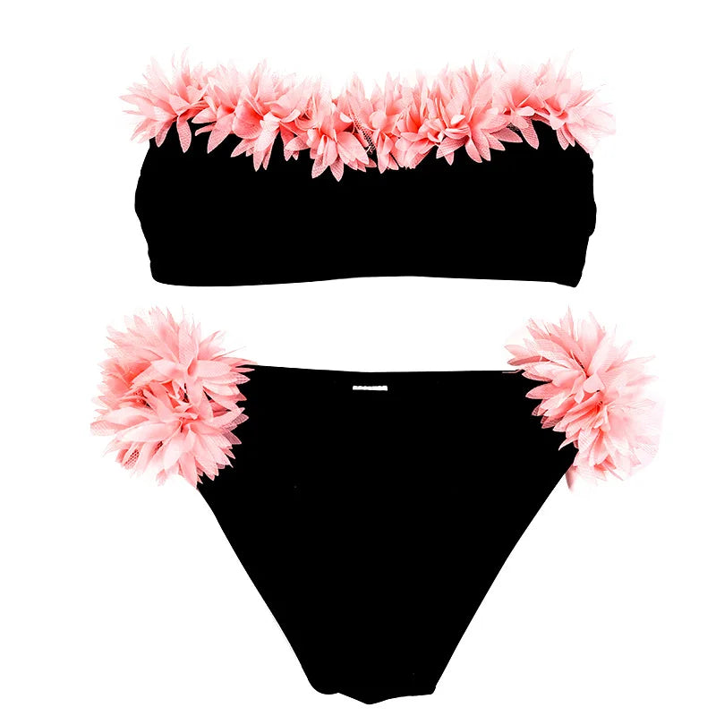Cute Flowers Two Piece Bikini 6-12