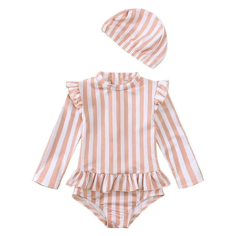 2024 Summer Girls UPF50+ Long Sleeves One Piece Swimmers