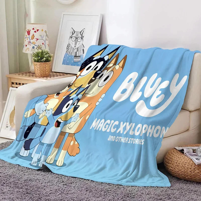 Bluey Anime Plush Blanket Blue Colour