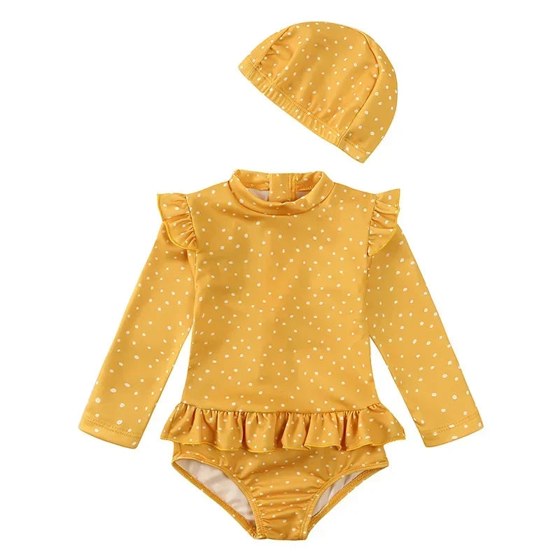 2024 Summer Yellow Girls UPF50 Swimmer Set