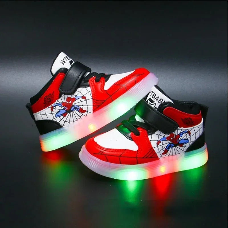 Kids Led Light Spiderman Shoes