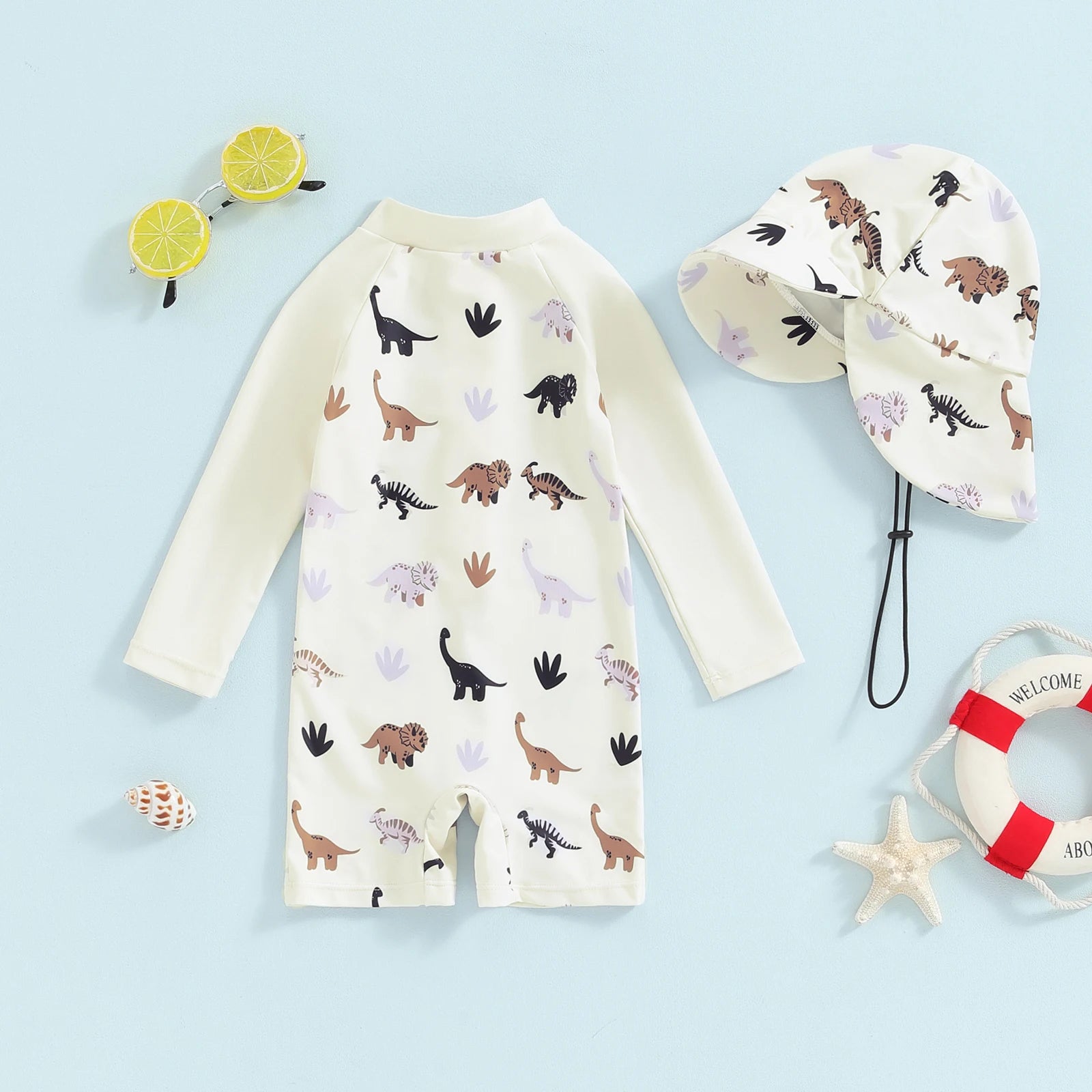 Baby Boy Swimwear Khaki Whale Print